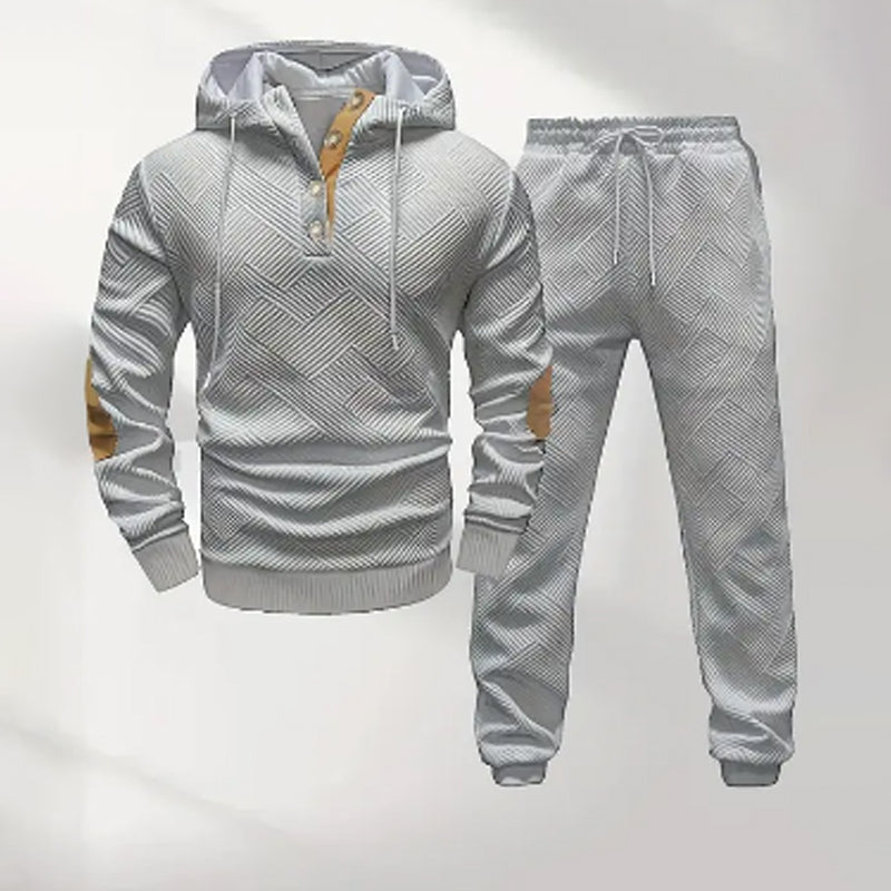 Ensemble survêtement homme avec sweat à capuche et pantalon texturés【LIVRAISON GRATUITE】