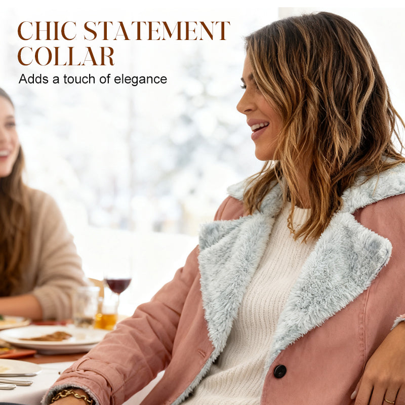 Veste chic et chaude pour femme avec col à revers