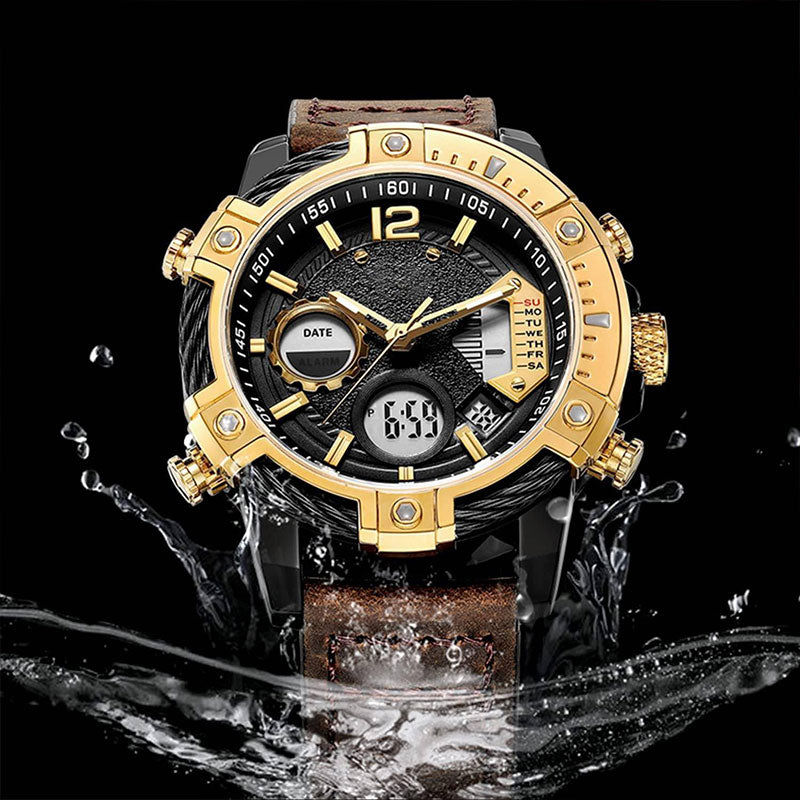 ⌚Montre de sport à quartz multifonctionnelle à double affichage pour homme, étanche à 3 ATM