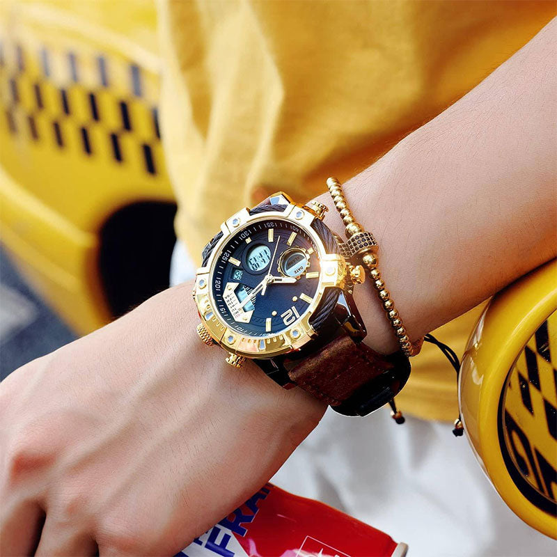 ⌚Montre de sport à quartz multifonctionnelle à double affichage pour homme, étanche à 3 ATM