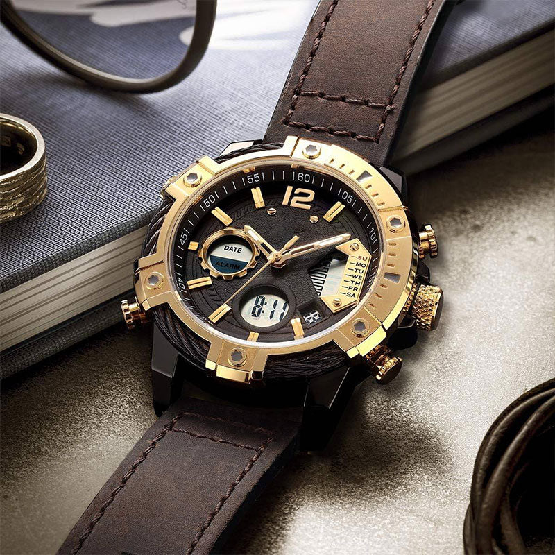 ⌚Montre de sport à quartz multifonctionnelle à double affichage pour homme, étanche à 3 ATM