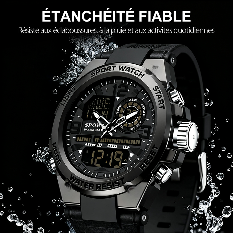 🔥VENTE LIMITÉE 50 % DE RÉDUCTION🔥Montre de Sport Étanche pour Hommes avec Affichage Lumineux