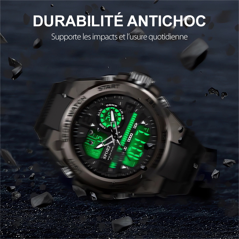 🔥VENTE LIMITÉE 50 % DE RÉDUCTION🔥Montre de Sport Étanche pour Hommes avec Affichage Lumineux