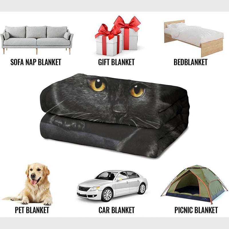 🐱 50% DE RÉDUCTION MAINTENANT ! ✨ Couverture Toutes Saisons Black Cat - Ultra Douce & Confortable, Idéale pour Canapé et Détente 🛋️✨