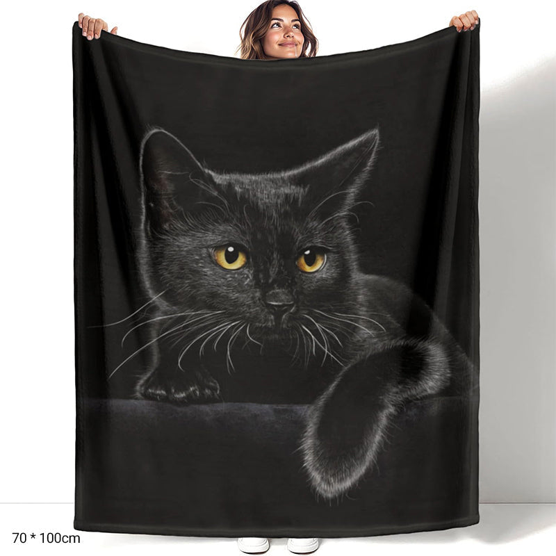 🐱 50% DE RÉDUCTION MAINTENANT ! ✨ Couverture Toutes Saisons Black Cat - Ultra Douce & Confortable, Idéale pour Canapé et Détente 🛋️✨