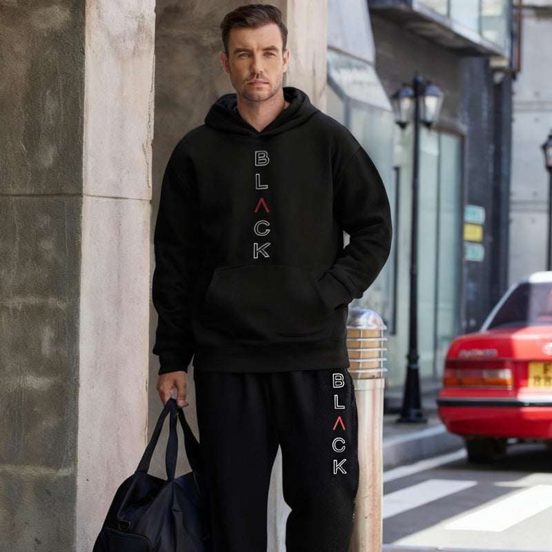 Ensemble sweat à capuche et pantalon de jogging imprimé lettres pour homme 【LIVRAISON GRATUITE】