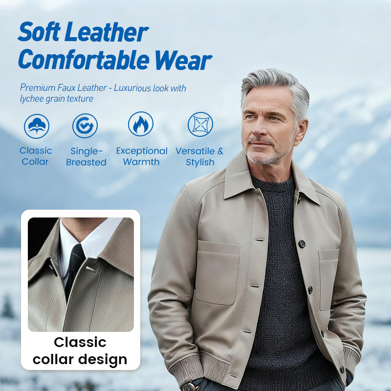 ⏰50 % DE RÉDUCTION💥💥Veste classique en simili cuir pour homme