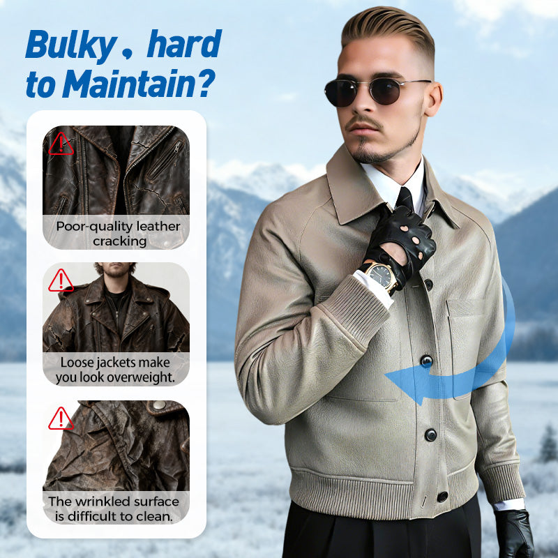 ⏰50 % DE RÉDUCTION💥💥Veste classique en simili cuir pour homme