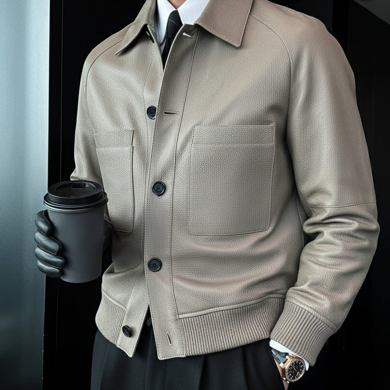 ⏰50 % DE RÉDUCTION💥💥Veste classique en simili cuir pour homme