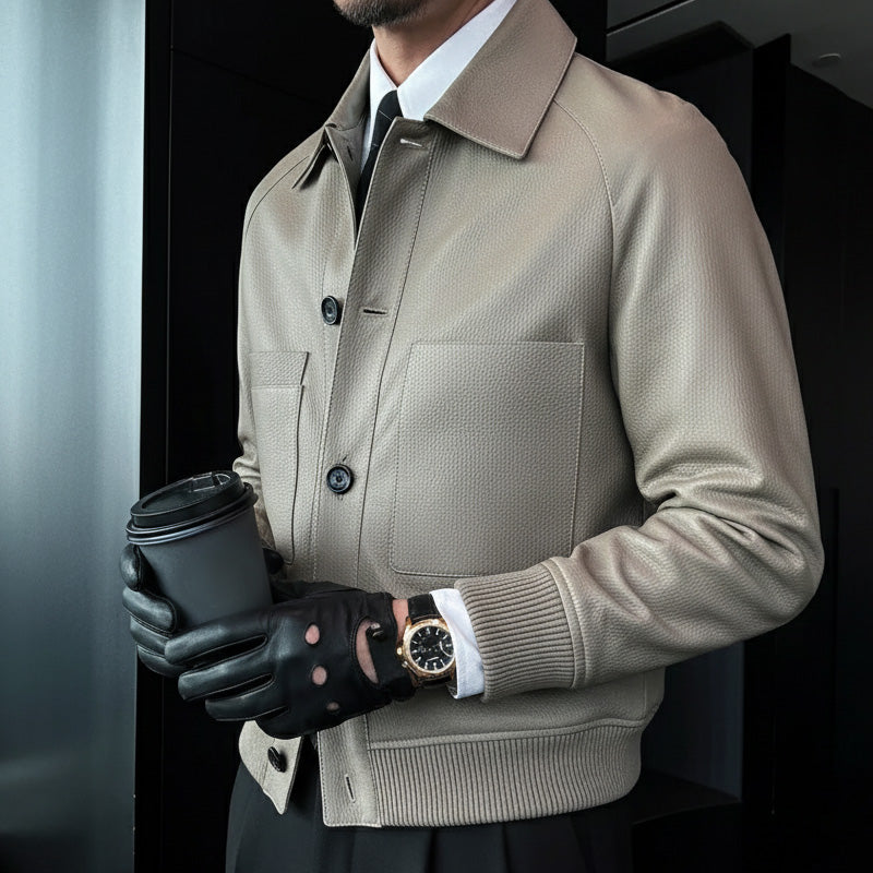 ⏰50 % DE RÉDUCTION💥💥Veste classique en simili cuir pour homme