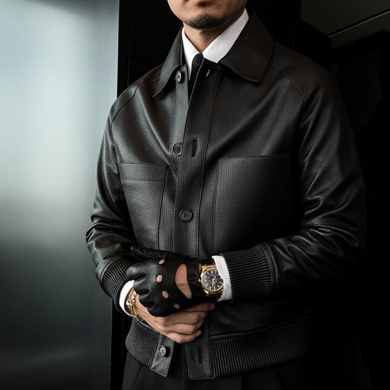 ⏰50 % DE RÉDUCTION💥💥Veste classique en simili cuir pour homme