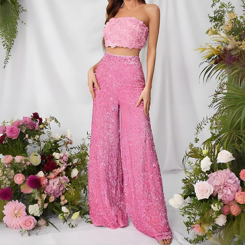 💖DERNIER JOUR DE SOLDES 50 % DE RÉDUCTION💃Pantalon large à paillettes pour femme