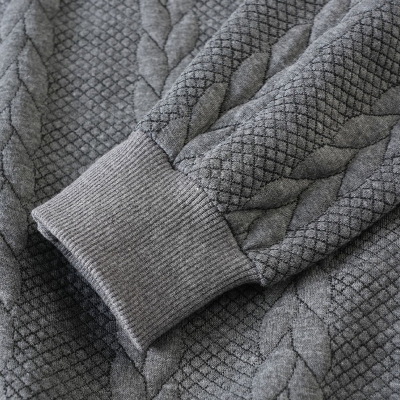🔥Pull-over décontracté à demi-zip et à torsades pour homme