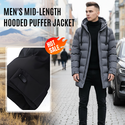 🔈🔈Produits d'hiver utiles - 60 % de réduction ❄️Doudoune mi-longue pour homme avec capuche