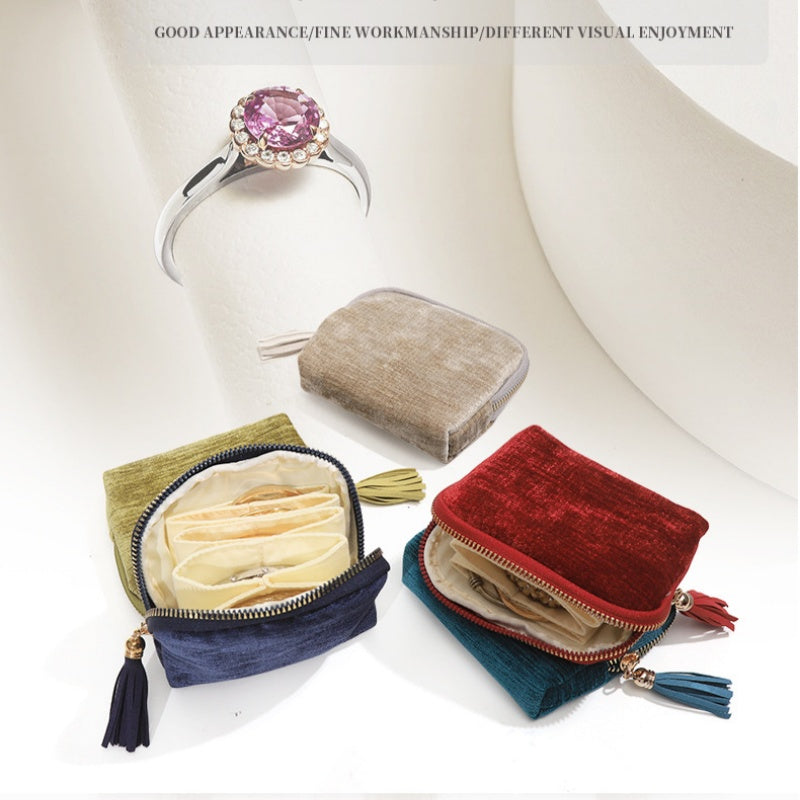 Mini sac à bijoux de voyage avec fermeture éclair