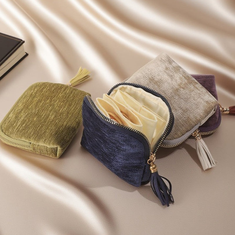 Mini sac à bijoux de voyage avec fermeture éclair