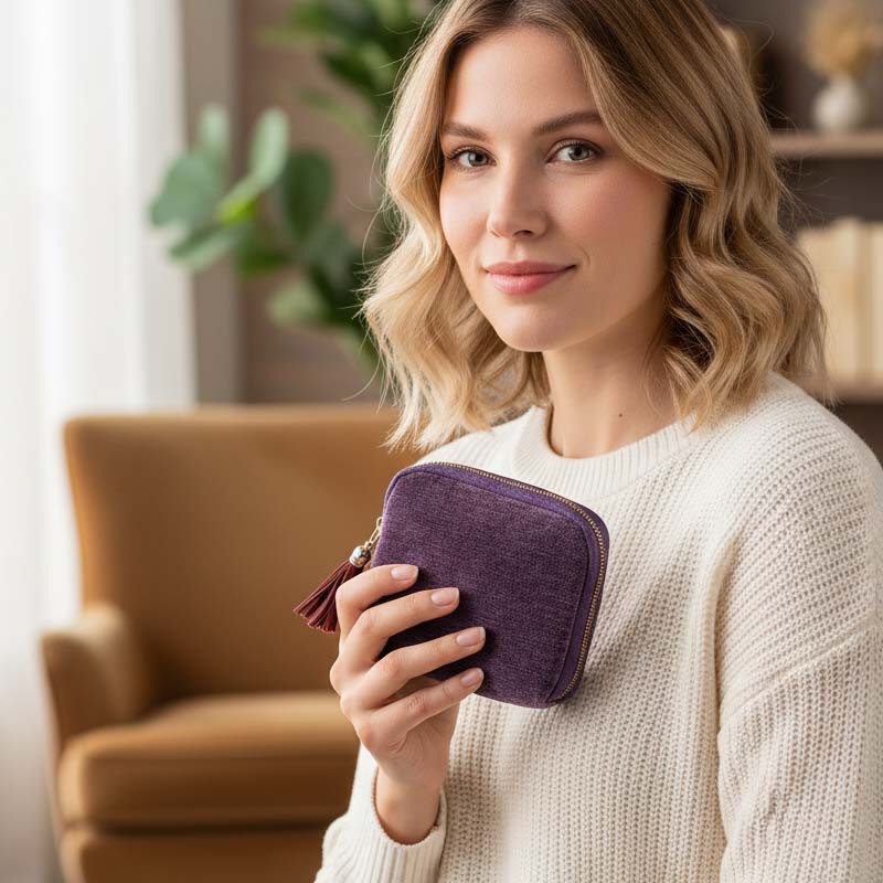 Mini sac à bijoux de voyage avec fermeture éclair