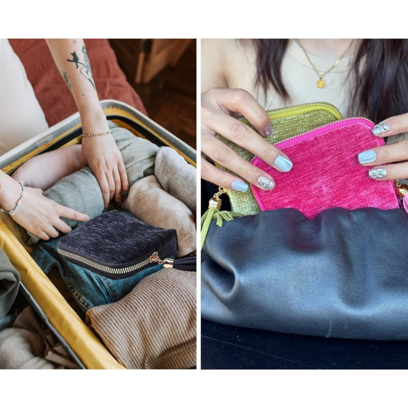 Mini sac à bijoux de voyage avec fermeture éclair