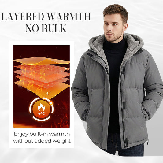 Manteau à capuche pour homme, résistant au froid et au vent, avec doublure thermique 【LIVRAISON GRATUITE】