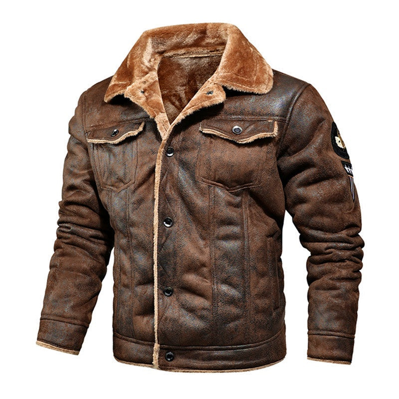 🔥Article Le Plus Vendu🔥 Veste en cuir d'extérieur doublée polaire pour homme✈️Livraison gratuite