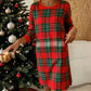 Robe droite à carreaux et coupe décontractée avec poches