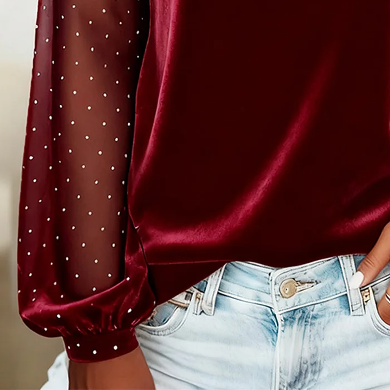 Hauts à manches longues et col roulé pailleté pour femmes