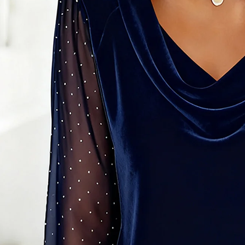 Hauts à manches longues et col roulé pailleté pour femmes