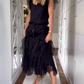 Jupe longue élégante à volants irréguliers pour femme
