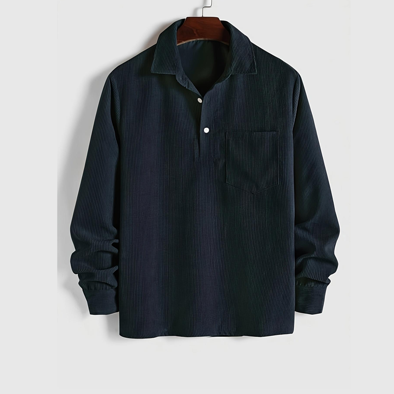 Chemise longue manche chaude décontractée pour homme