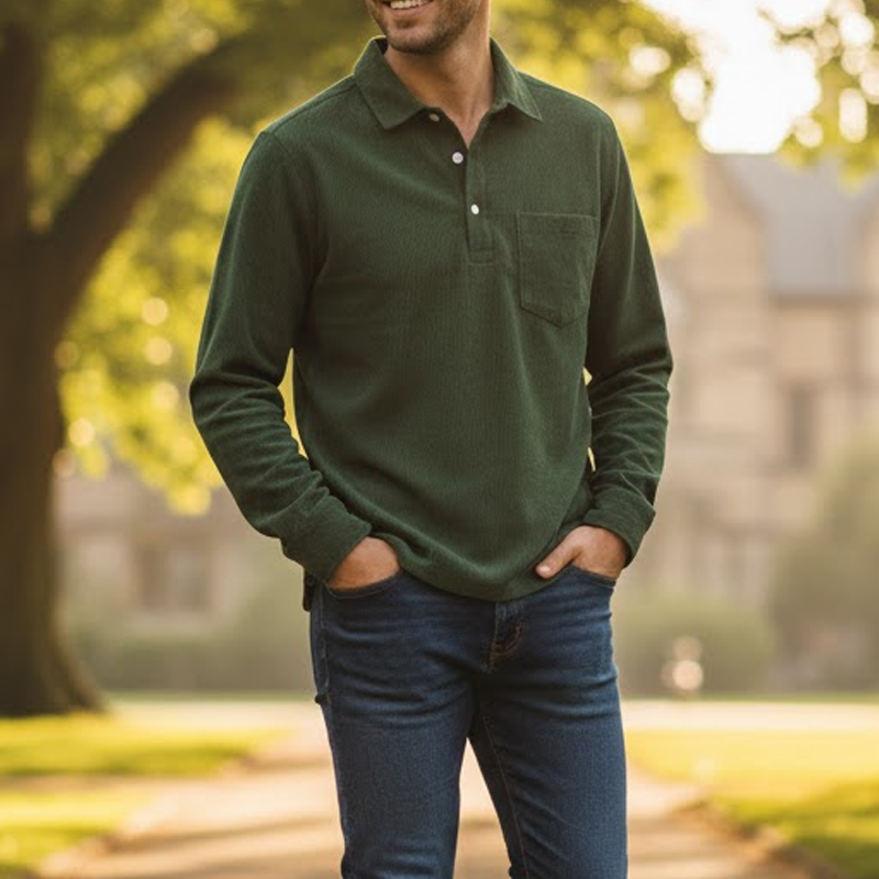 Chemise longue manche chaude décontractée pour homme