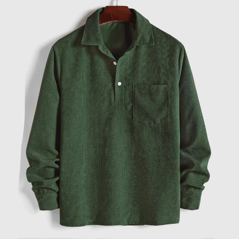 Chemise longue manche chaude décontractée pour homme