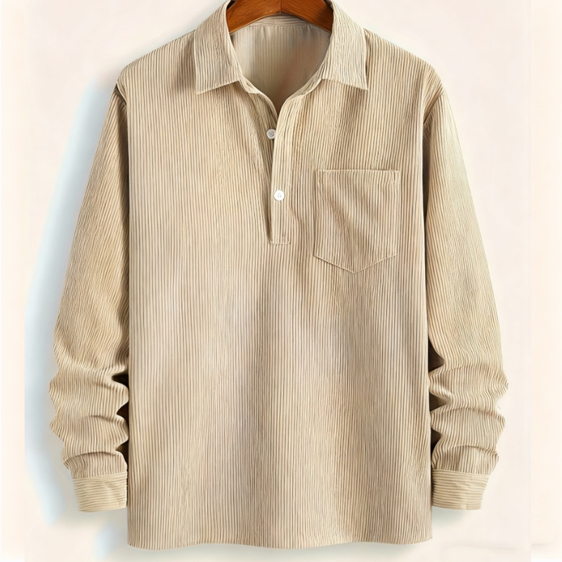 Chemise longue manche chaude décontractée pour homme