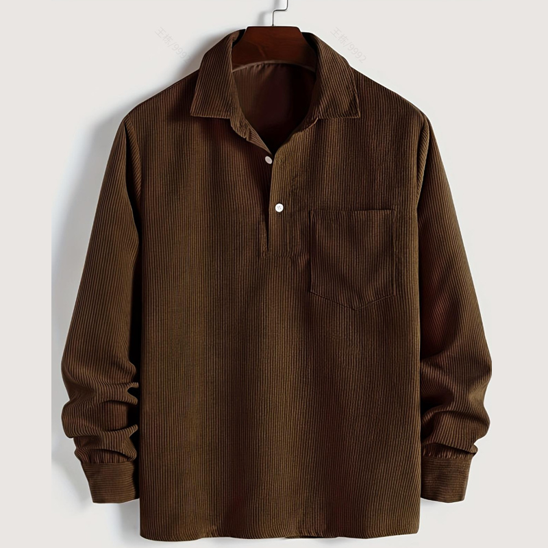 Chemise longue manche chaude décontractée pour homme