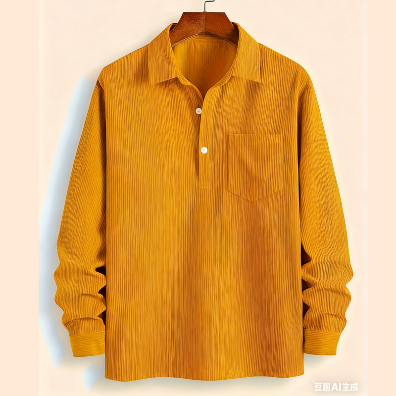 Chemise longue manche chaude décontractée pour homme