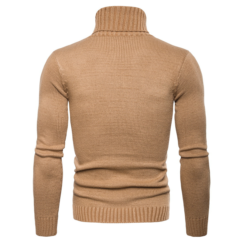 Pull à col roulé pour homme, motif torsadé et coupe ajustée