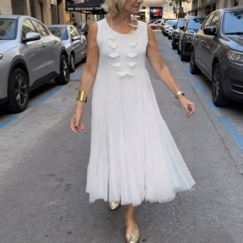 🌸Ensemble deux pièces composé d'un haut à manches longues en tricot pour femme et d'une robe sans manches