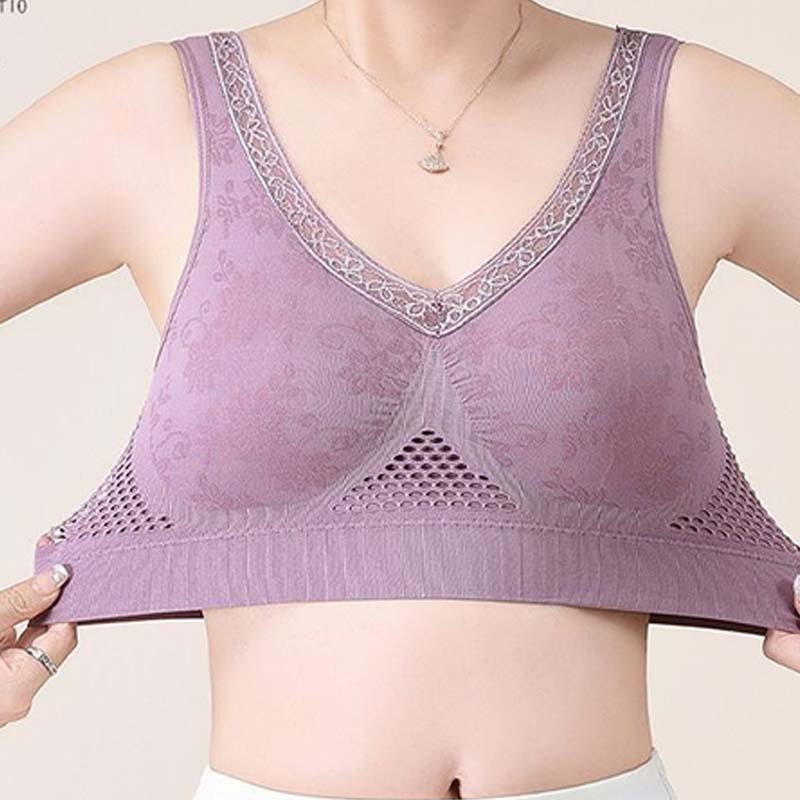 Soutien-gorge sans armatures en dentelle à maintien élevé pour femme