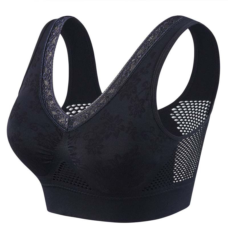 Soutien-gorge sans armatures en dentelle à maintien élevé pour femme