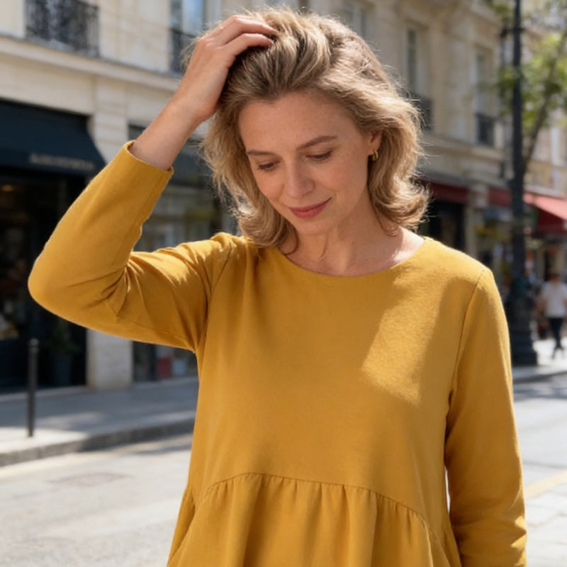 👗Robe midi ample à col rond et poches pour femme - Confort sans effort et élégance au quotidien ✨