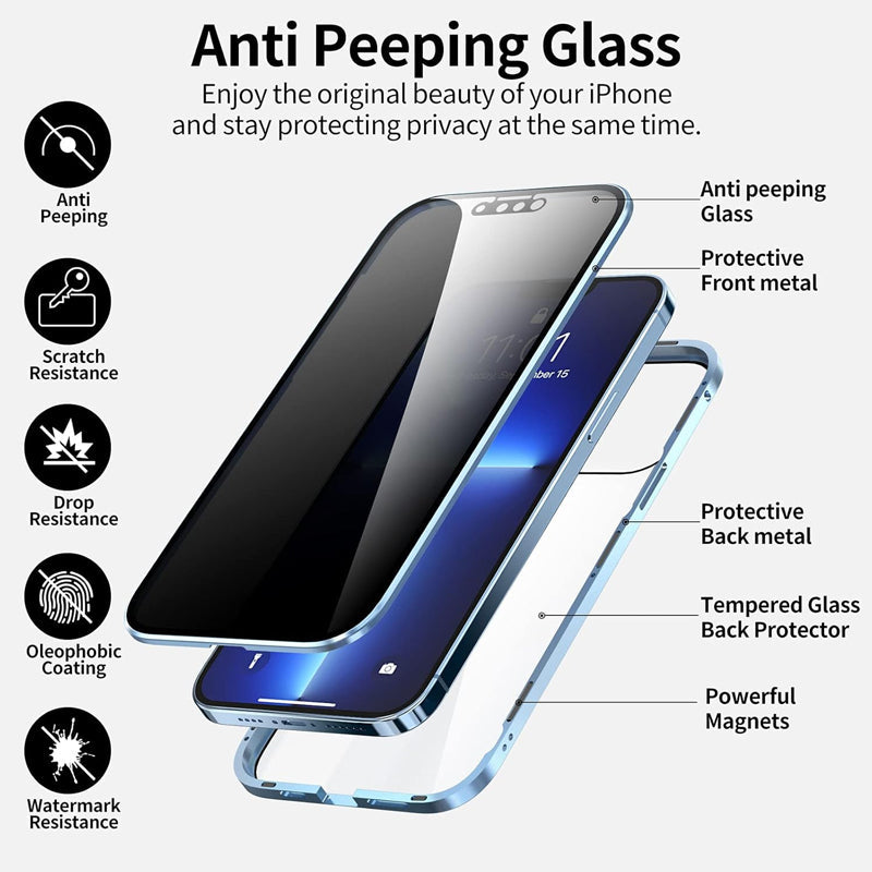 Coque de téléphone entièrement protectrice en verre trempé double face