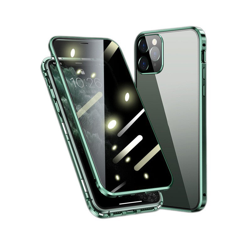 Coque de téléphone entièrement protectrice en verre trempé double face