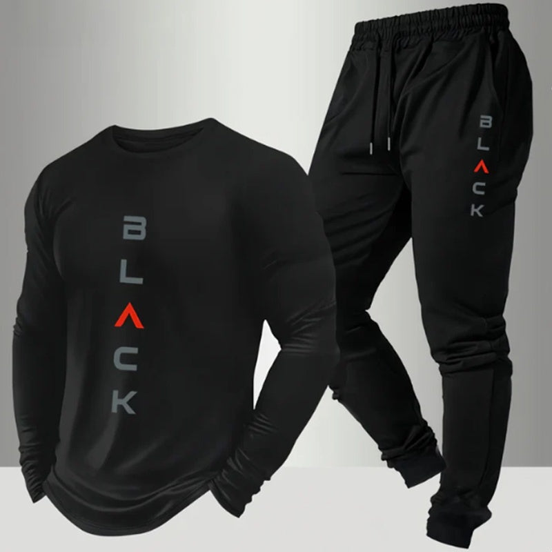 Ensemble 2 pièces pour homme avec haut à col rond et pantalon