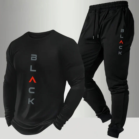 Ensemble 2 pièces pour homme avec haut à col rond et pantalon