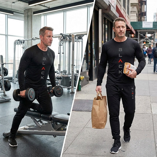 Ensemble 2 pièces pour homme avec haut à col rond et pantalon
