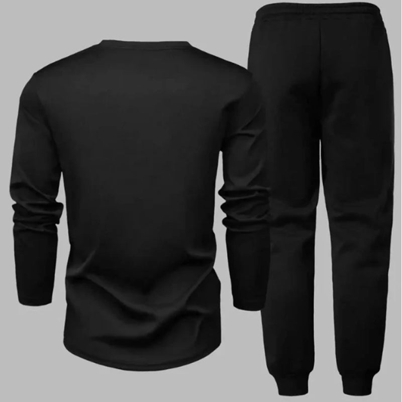 Ensemble 2 pièces pour homme avec haut à col rond et pantalon