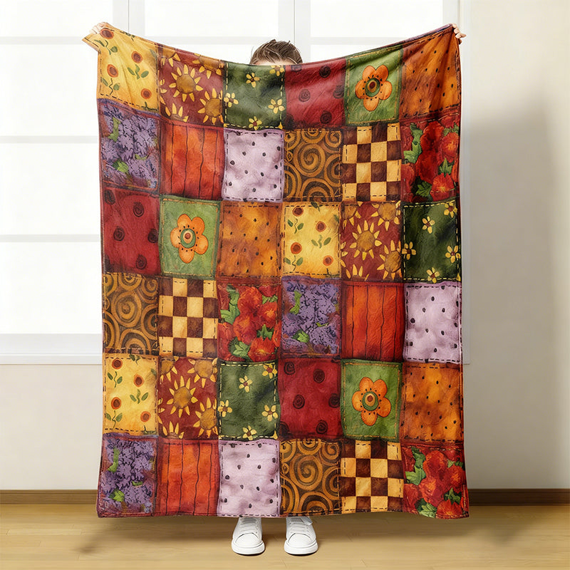 Couverture florale douillette et douce