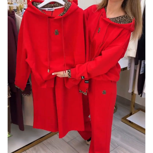 Sweat à capuche décontracté pour femme avec doublure imprimé léopard