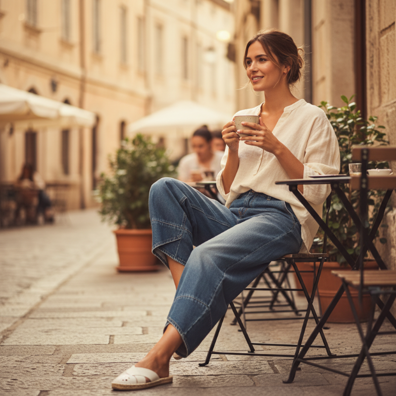 🔥2026 Hot Sale 🔥Jean décontracté à jambes larges et croisées pour femme, idéal en toutes saisons
