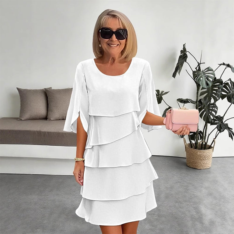 👗 60% DE RÉDUCTION ! ✨ Robe à Superpositions et Manches Volantées pour Femmes – Coupe Élégante, Tissu Léger & Style Bohème ✨
