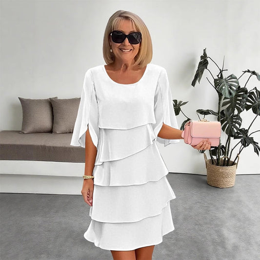 👗 60% DE RÉDUCTION ! ✨ Robe à Superpositions et Manches Volantées pour Femmes – Coupe Élégante, Tissu Léger & Style Bohème ✨